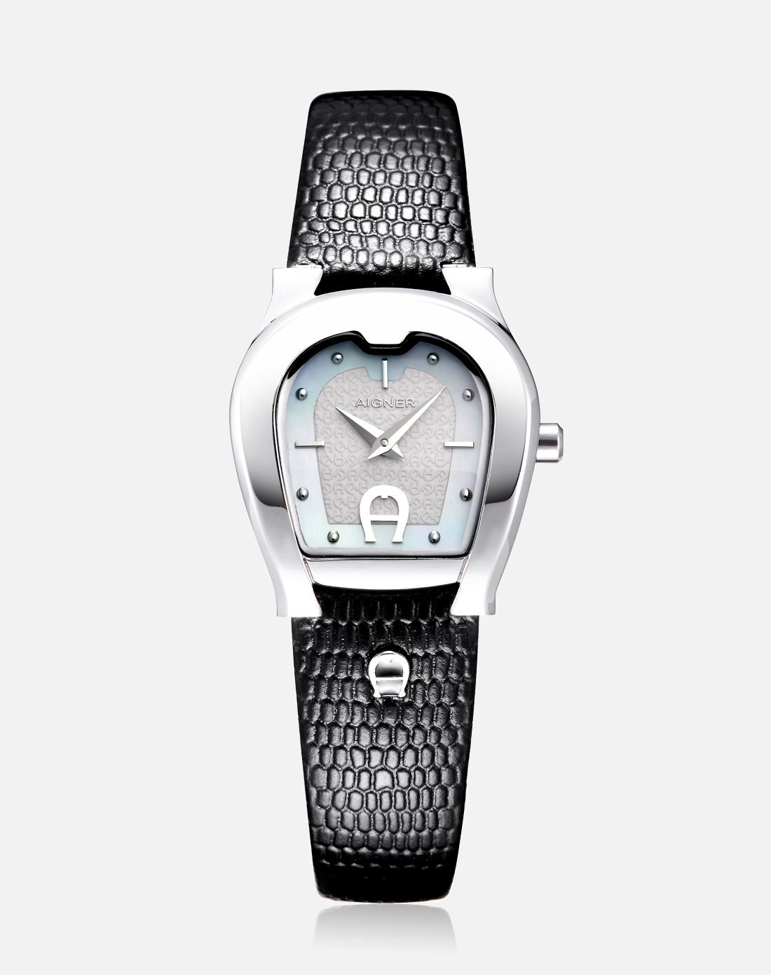 aigner 简约优雅石英女表赠送桃红色牛皮表带