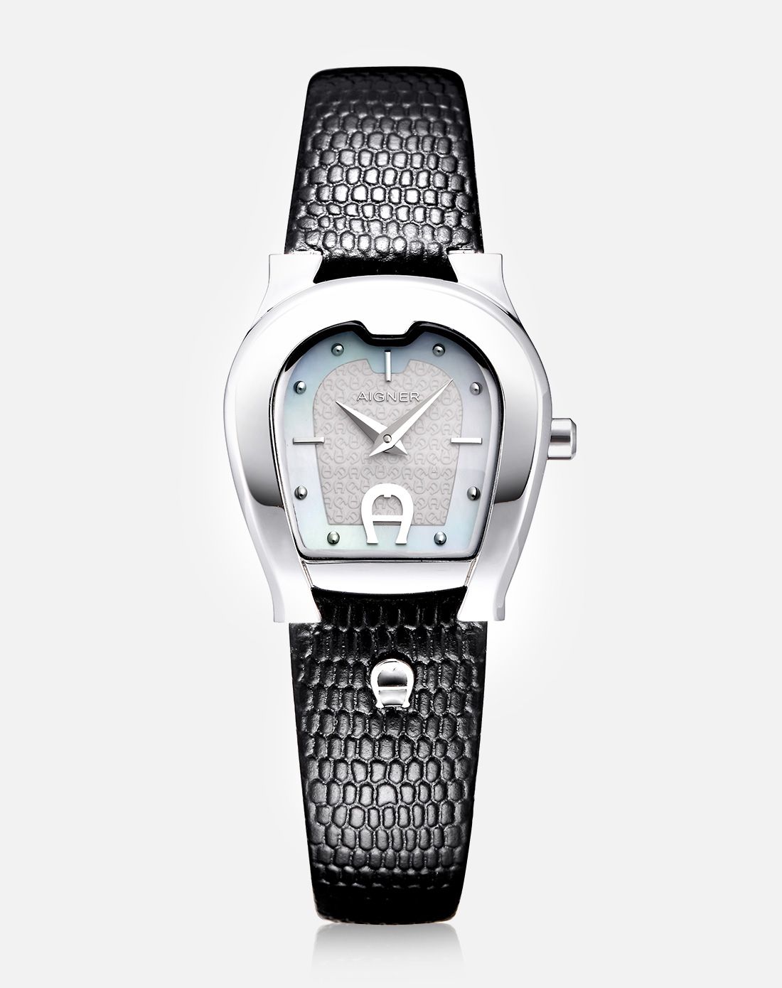 aigner 简约优雅石英女表赠送桃红色牛皮表带