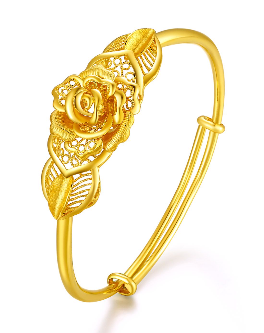 谢瑞麟 足黄金时尚花朵结婚婚庆喜庆手镯(计价)