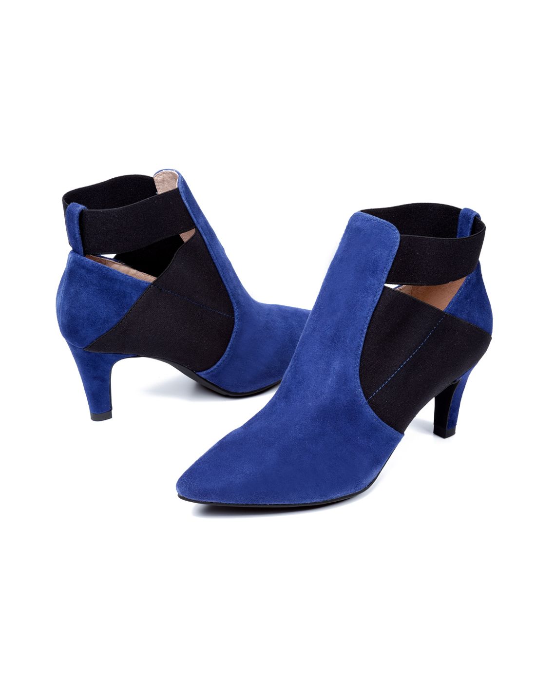 bata拔佳蓝色反绒皮女鞋