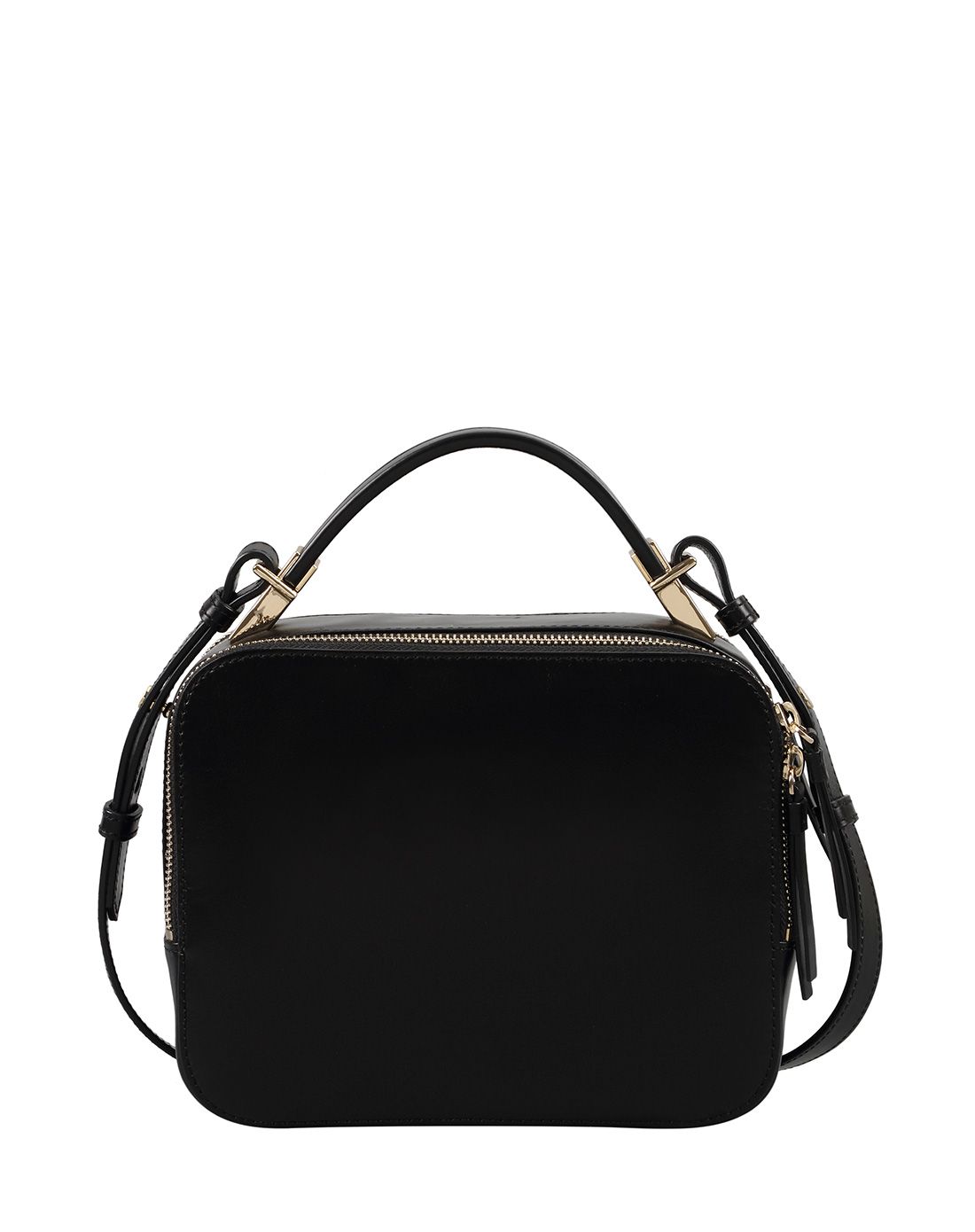 嘉里奥新款真皮手提包小方包女包黑色