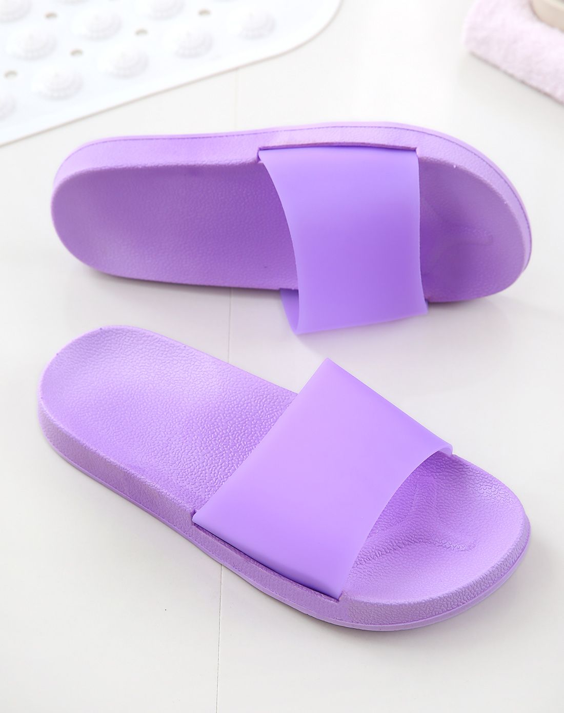 戴君儿拖鞋专场女士紫色纯色简约家居凉拖nfr112d_唯品会