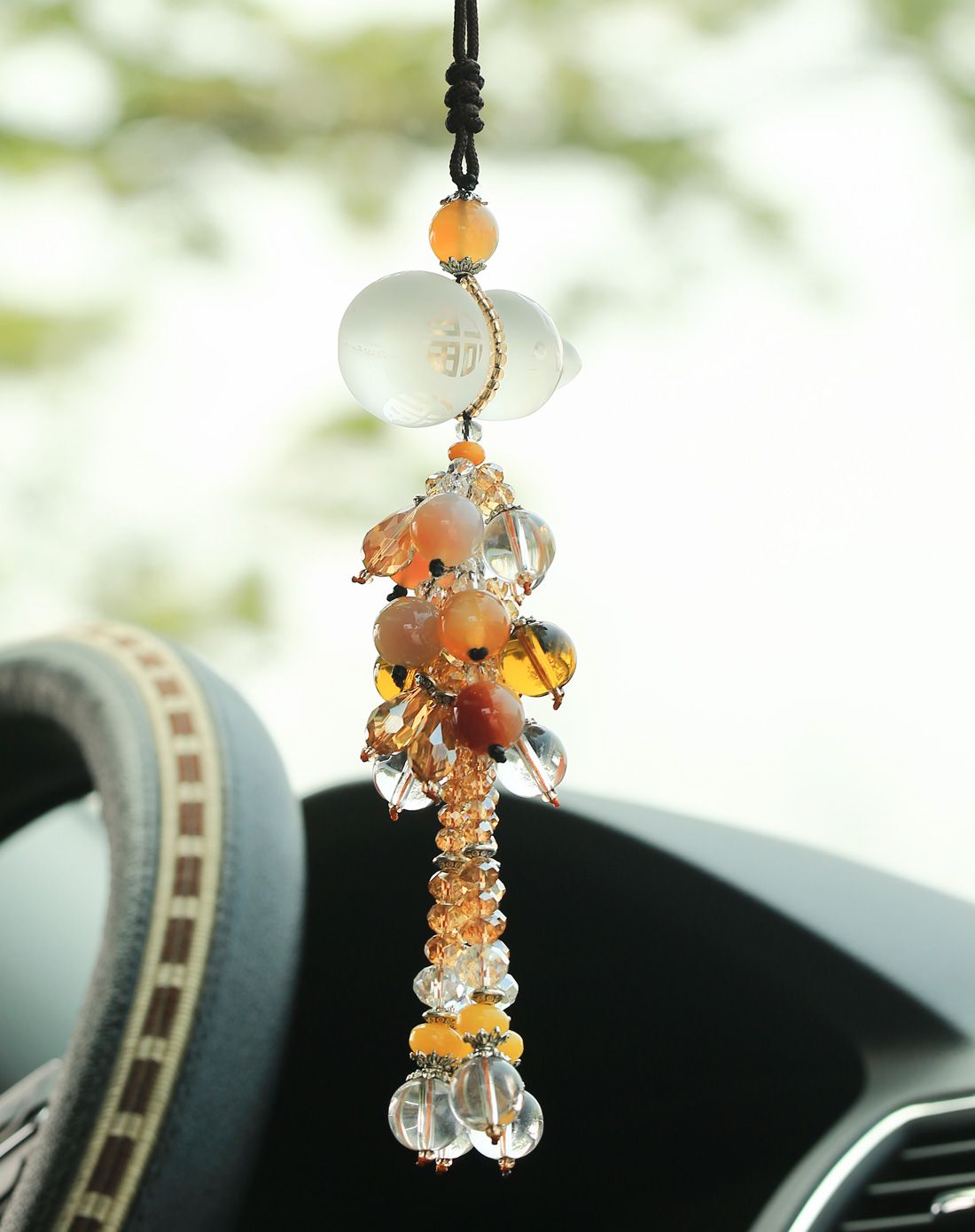 百福葫芦水晶汽车内饰挂件