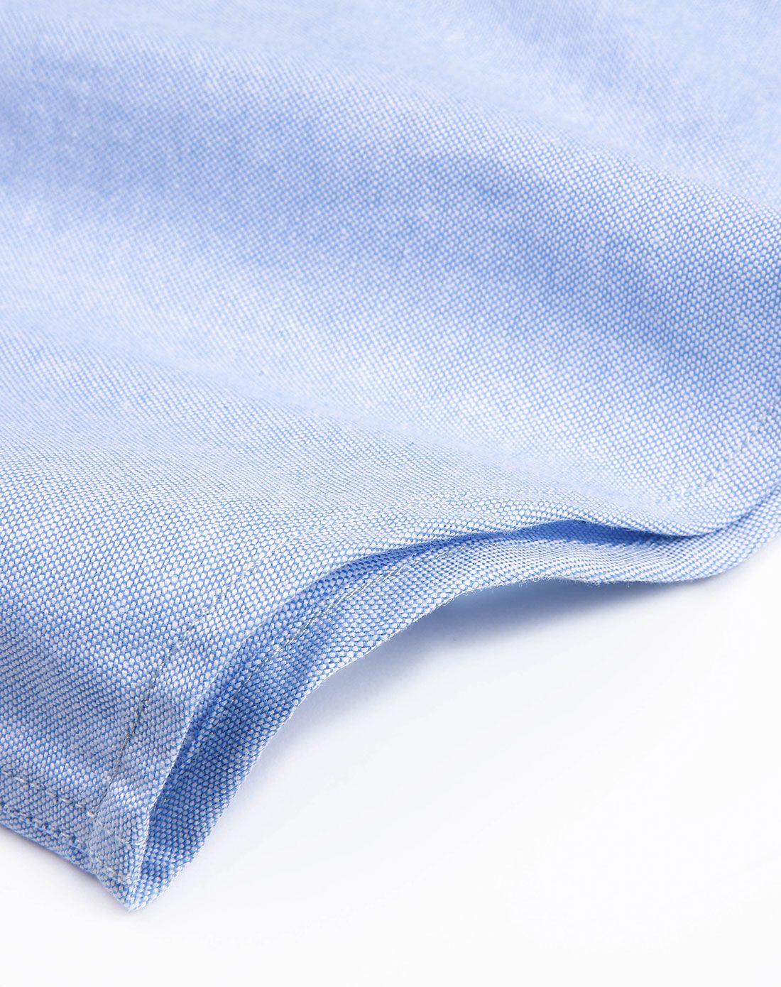 蓝色面料拼接条纹印花衬衫