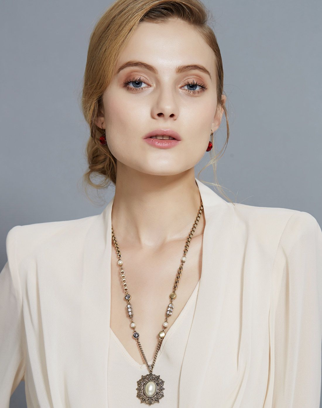 英国潮流martine wester复古古典珍珠造型捷克水晶长项链w13-006_唯品