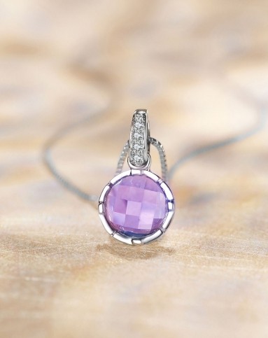 925银紫水晶吊坠