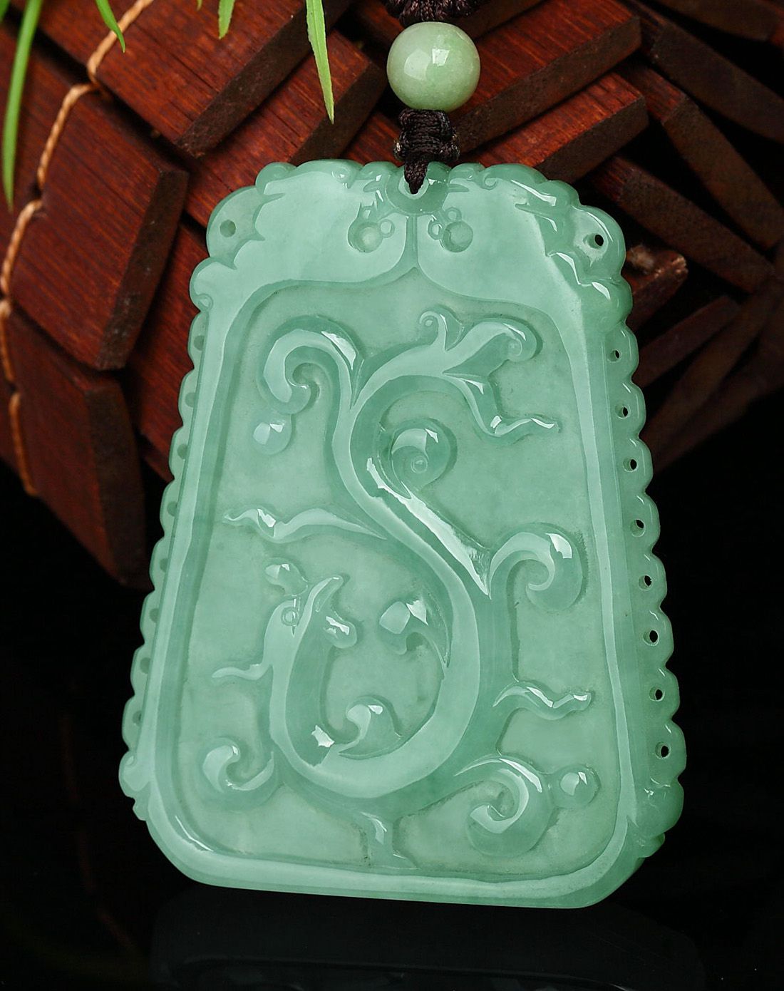 royal gem玉器专场天然a货冰糯种翡翠厚庄复古凤牌吊