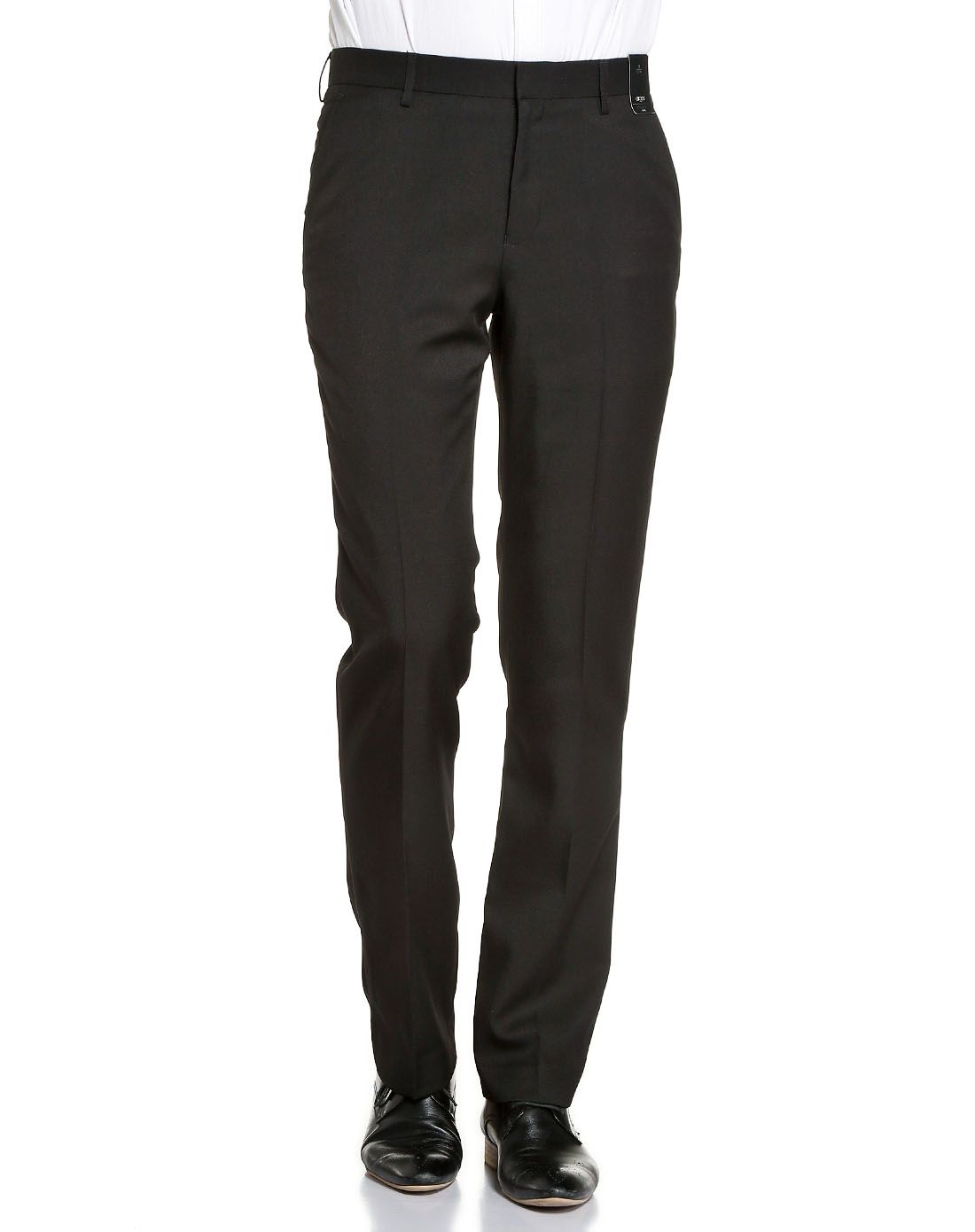 男款黑色百搭时尚斜口袋长西裤