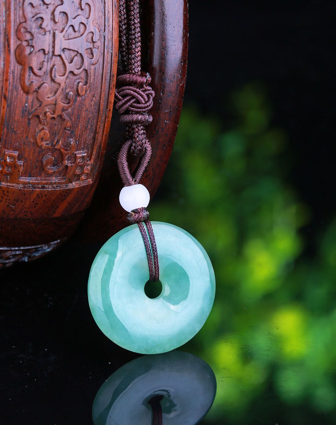 天然a货翡翠油青平安扣吊坠