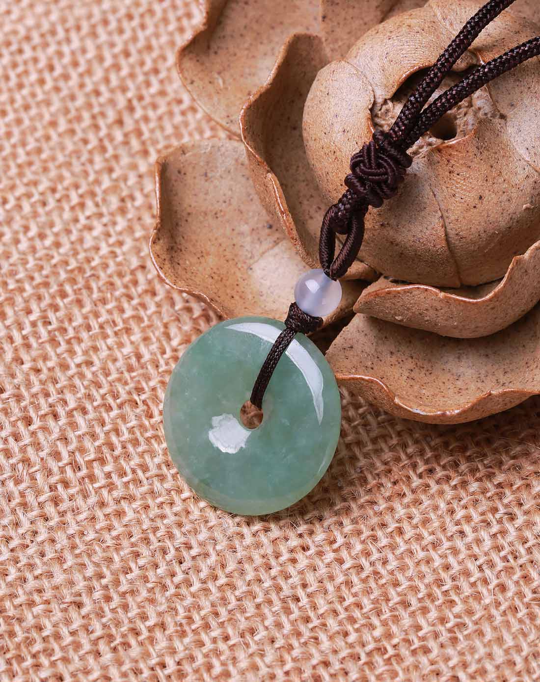 天然a货翡翠油青平安扣吊坠