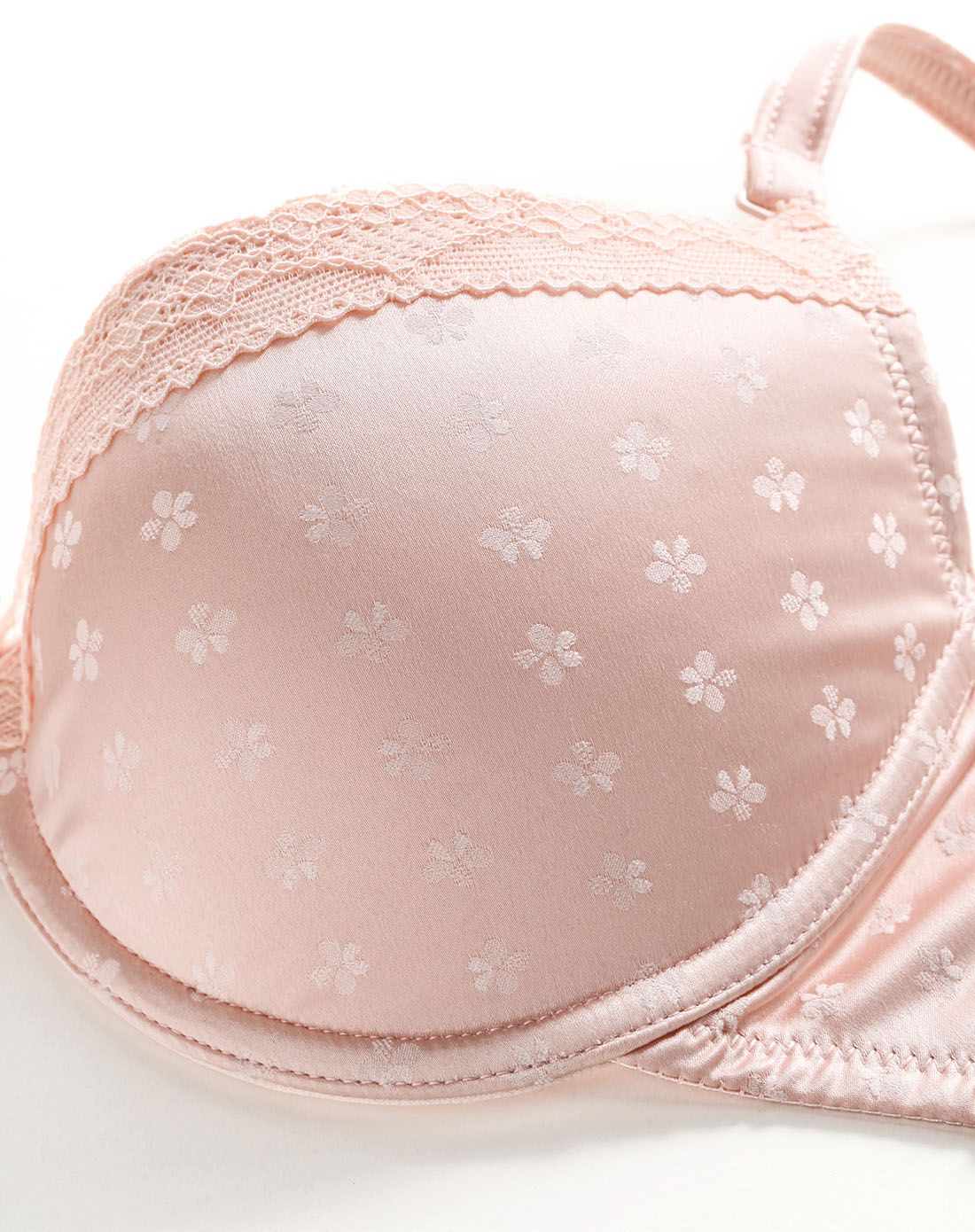 粉色光面舒适甜美可爱模杯围文胸