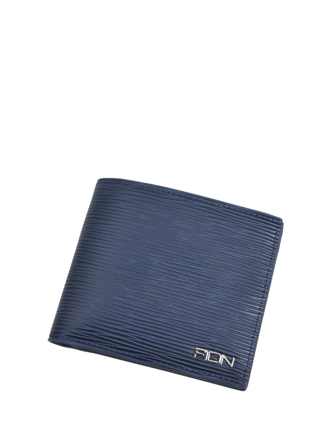 男款蓝色水波纹牛皮短款钱包