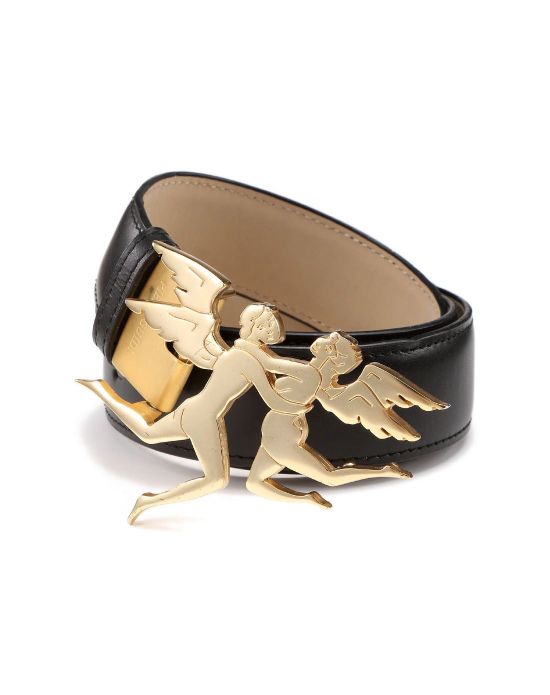 piero guidi轻奢皮具专场黑色时尚拥抱天使扳扣皮带640n1-106801_唯品