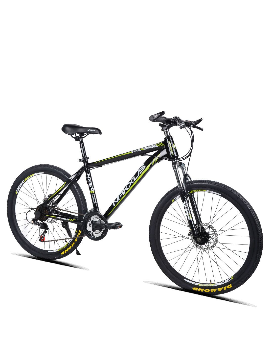 nakxus自行车专场直发货nakxus 26寸黑绿色shimano 21s变速山地车lq