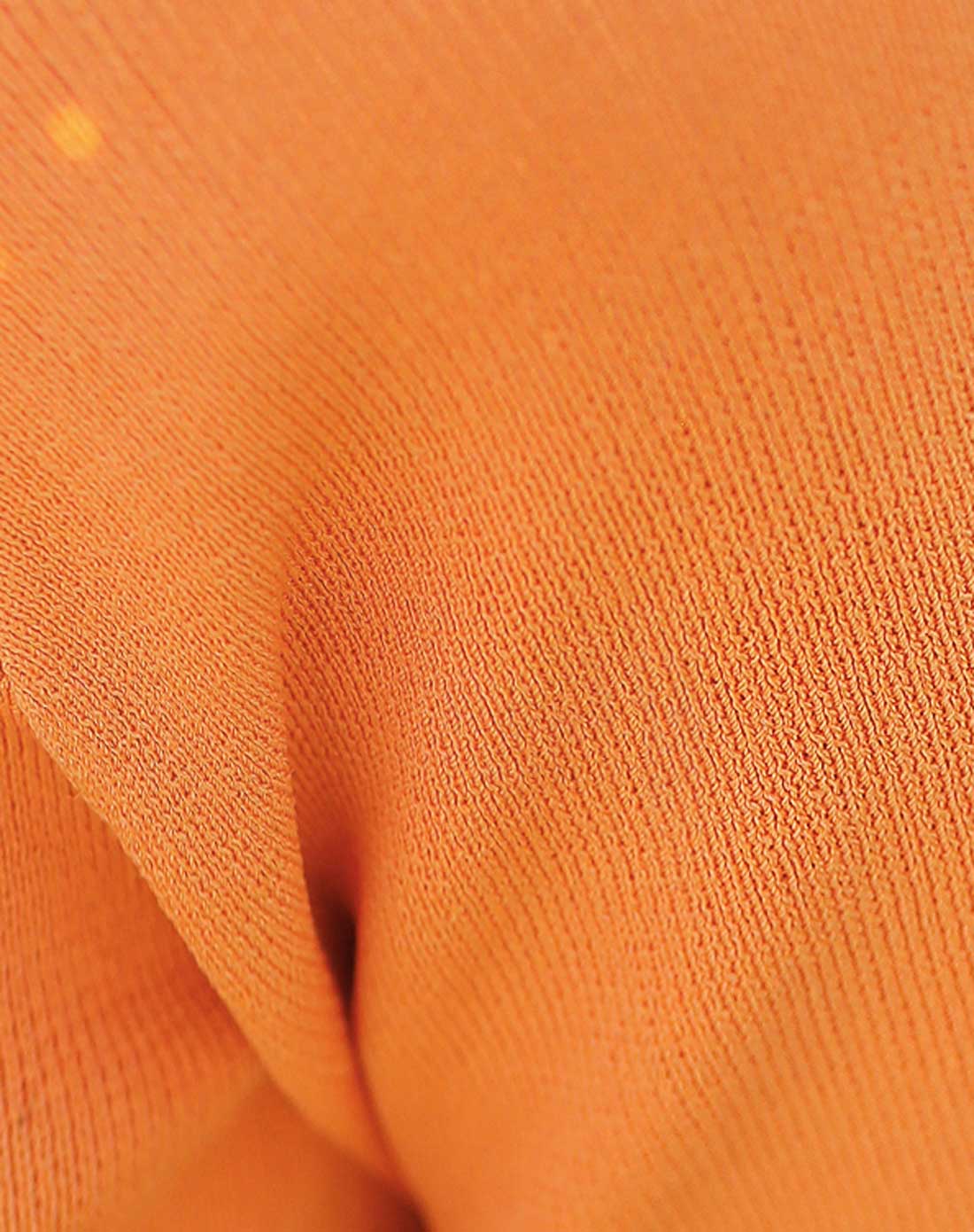 ladyangel 橙色百搭纯色短袖套头针织衫