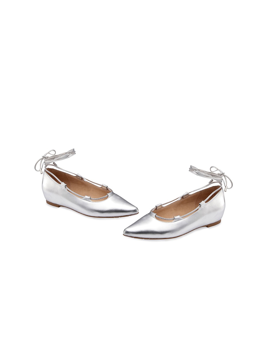 银色时尚休闲绑带女款玛丽珍鞋