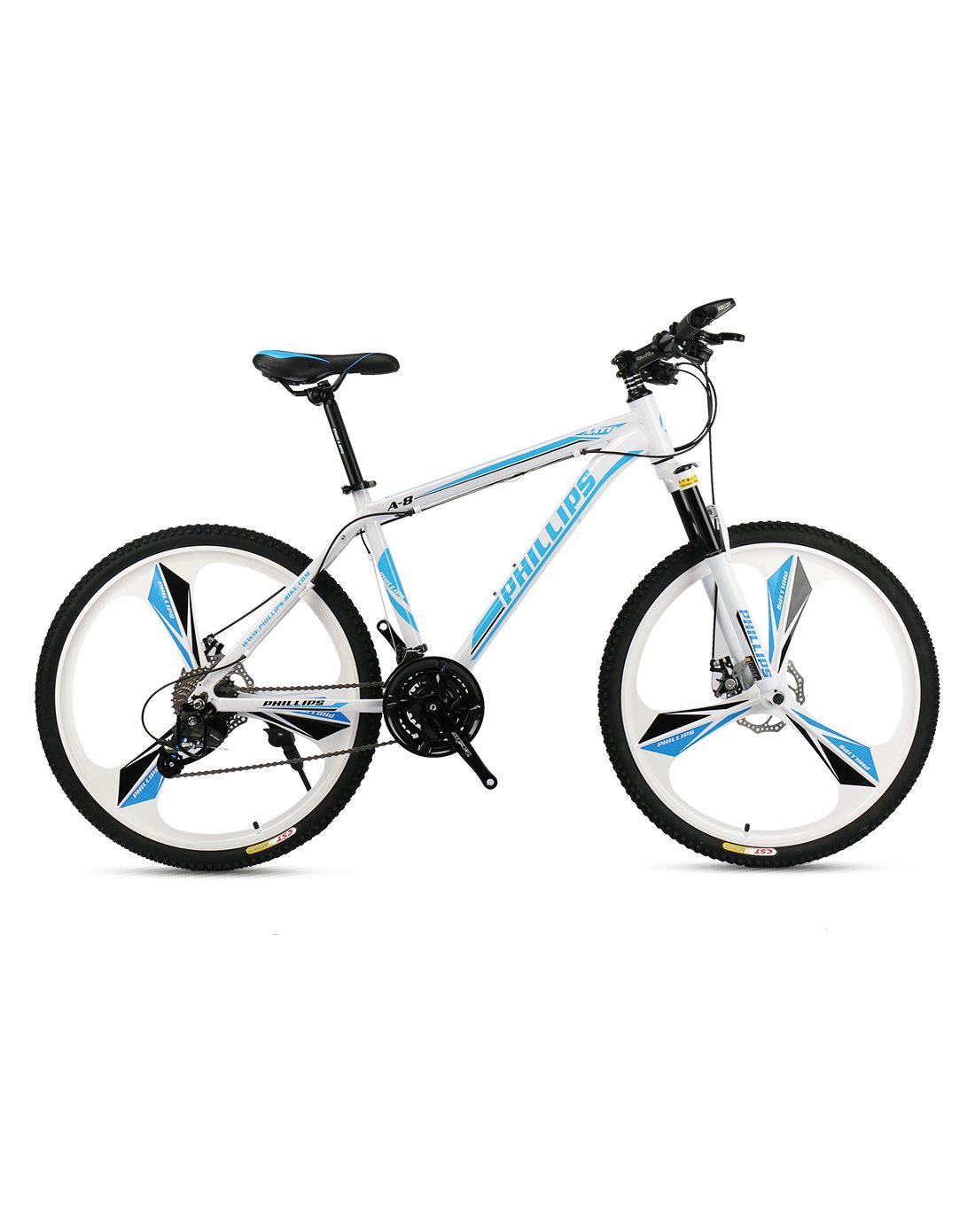 phillips自行车专场直发货山地车26寸27速学生单车a8一体轮白兰psdca8