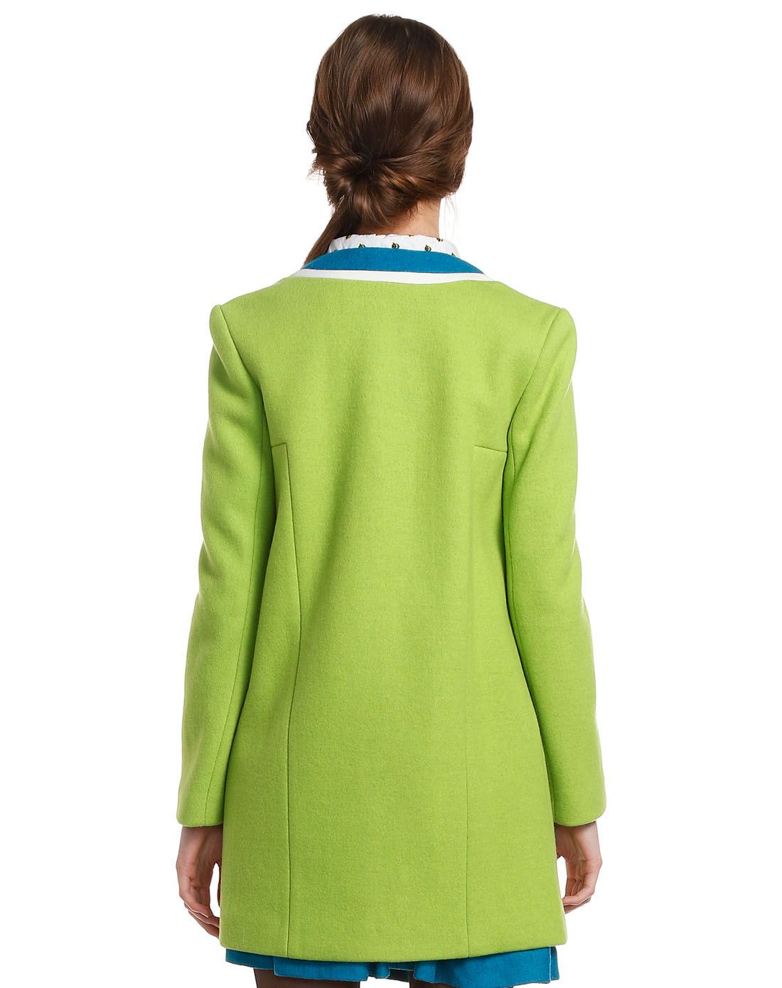 浅绿色典雅时尚长袖大衣