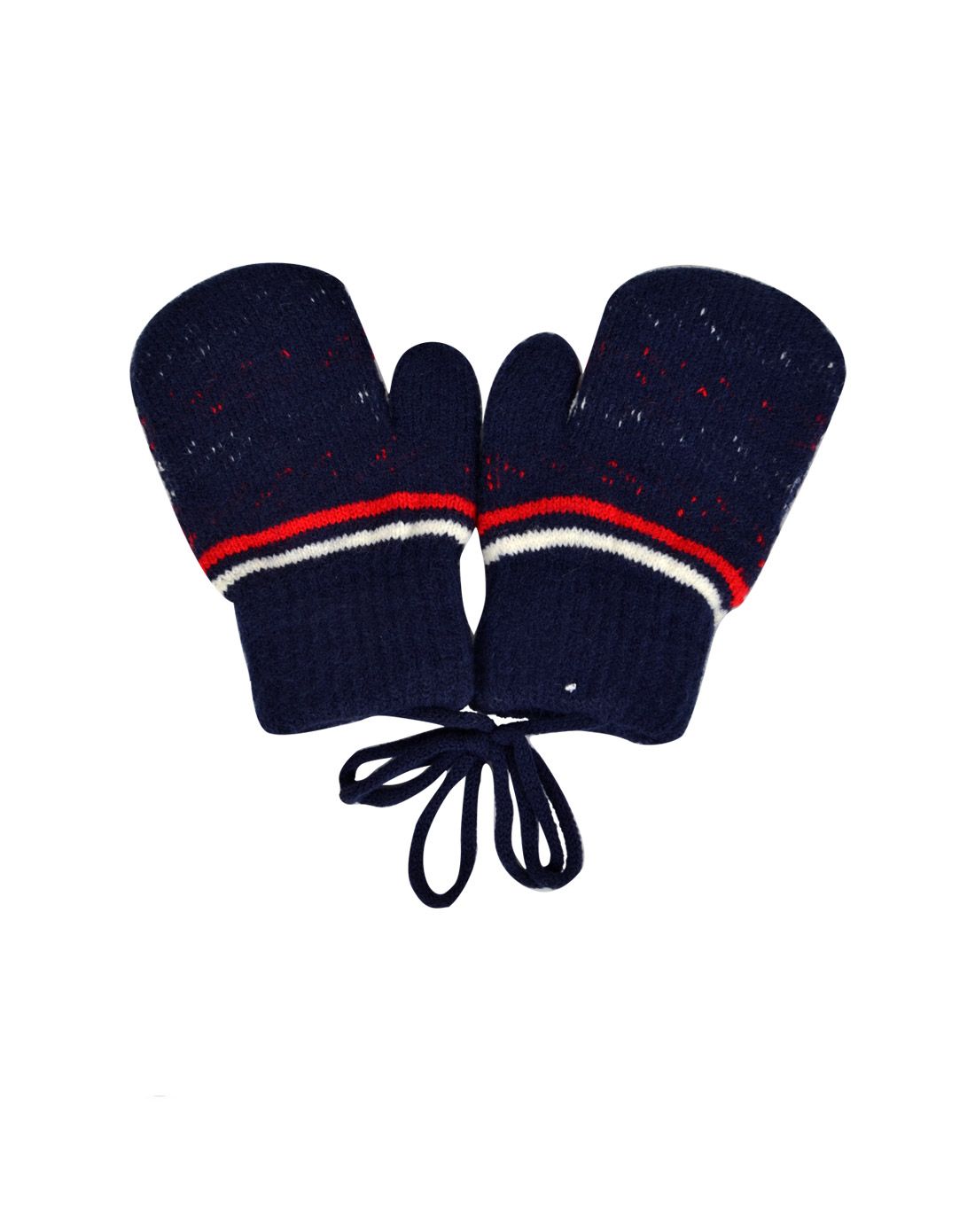 男童藏青针织米奇保暖手套