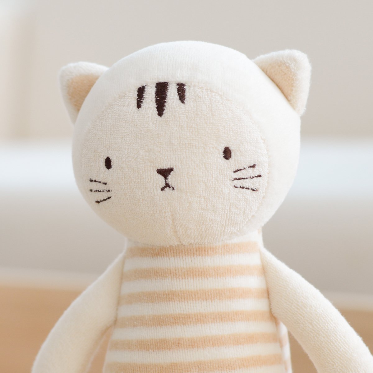 韩国organic-shop婴幼儿/宝宝安抚有机棉娃娃-米色咪咪 30cm 可啃咬