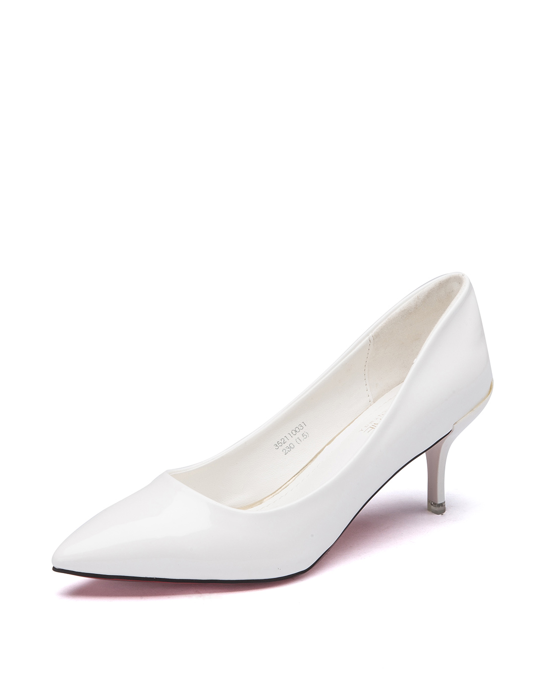 美丽佳人女鞋清仓专场美丽佳人白色漆皮时尚简约女单鞋352110031_唯品