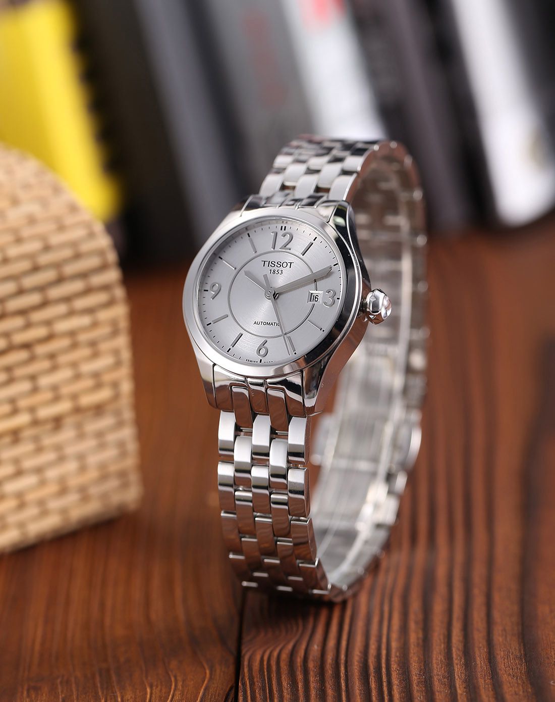 天梭tissot 唯意系列银色自动机械女表t038.007.11.037.00