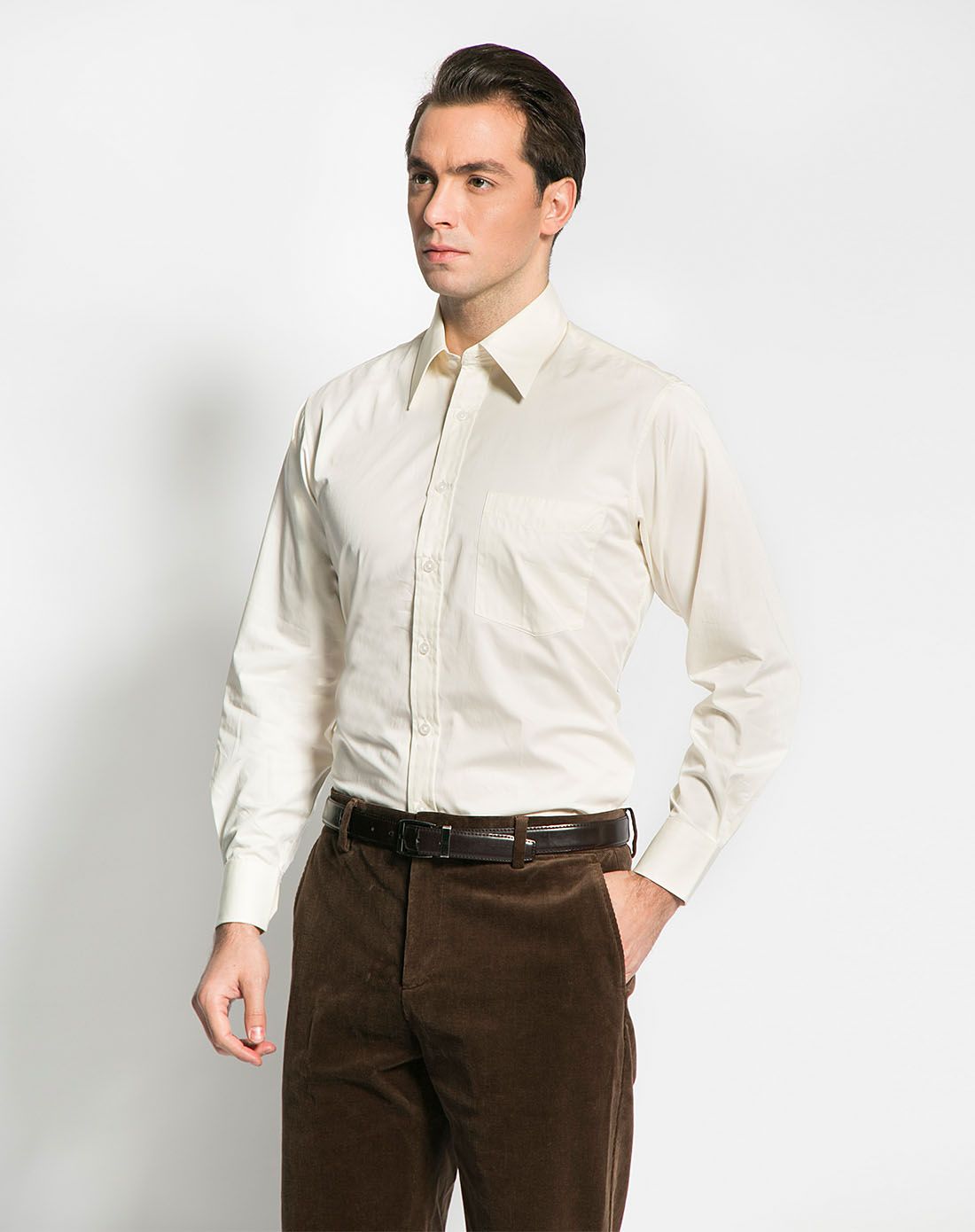 歌德克依&萨里奥托sliaot男装德国进口米色高支棉米色衬衣cp13231