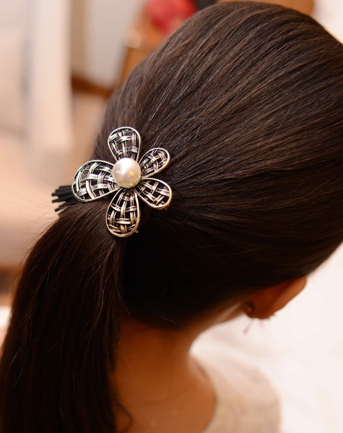 韩版发饰 花儿时代 合金花朵 流苏 发圈头绳