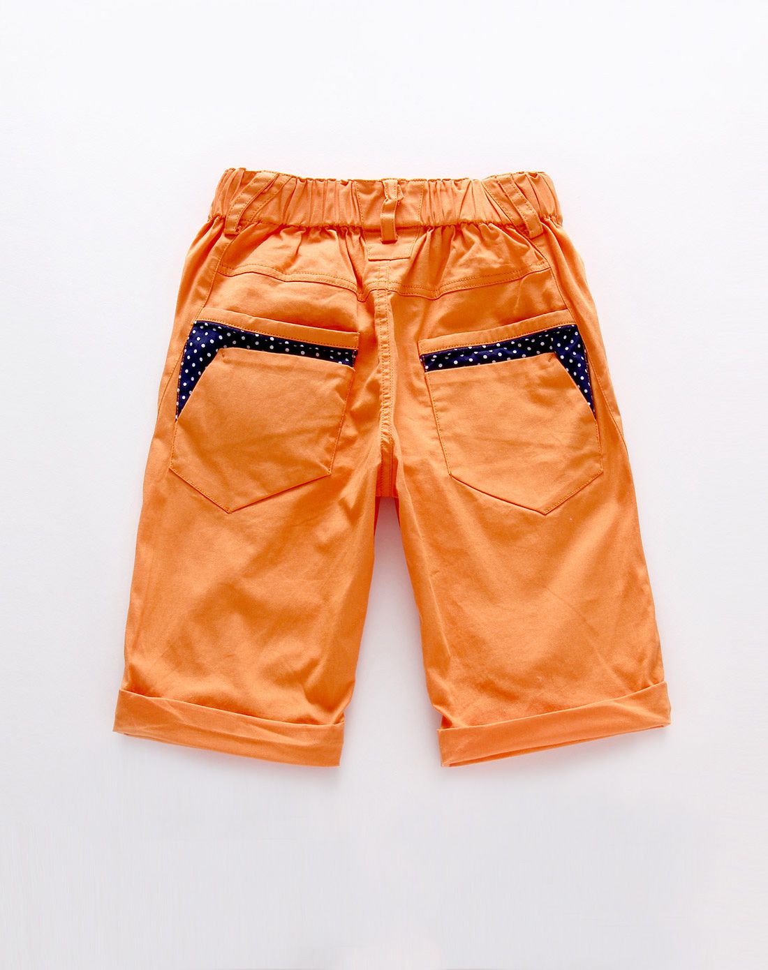 男童橙色绅士短裤