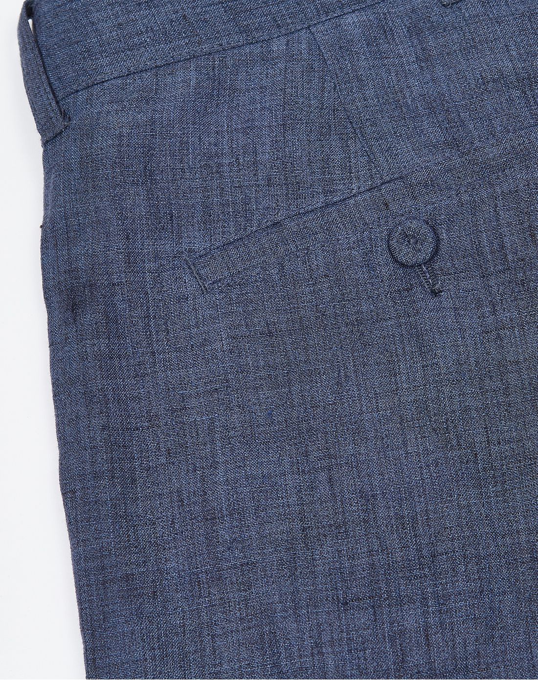 armani collezioni男款蓝灰色亚麻长裤