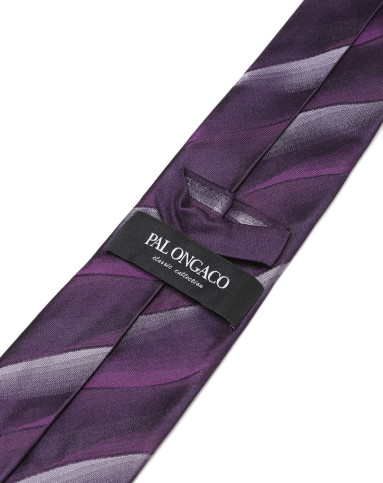 柏朗亚高pal ongaco紫色时尚条纹桑蚕丝领带wci01071_唯品会