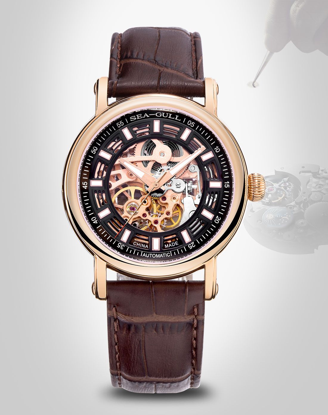 海鸥sea-gull手表专场 时尚镂空自动机械中性表