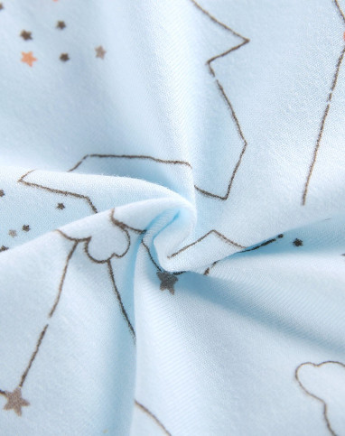 贝比派迪baby party婴童专场中性蓝色迷宫小狮短袖圆领肩开衫b7125006