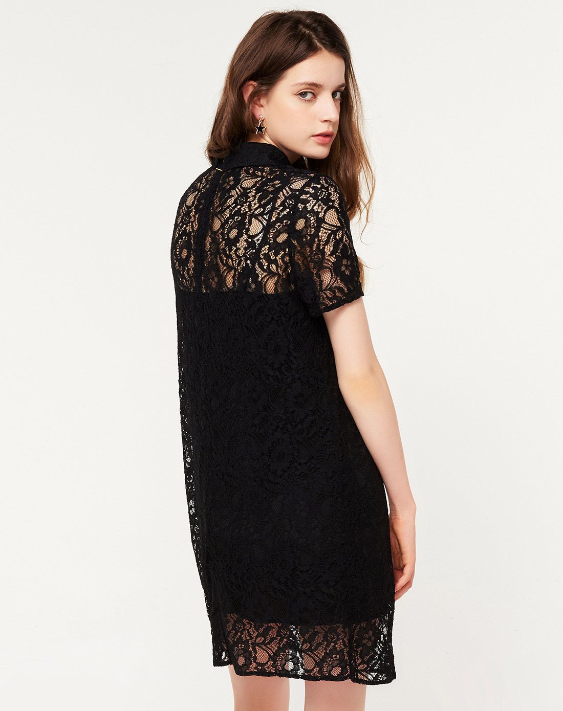 黑色蕾丝淑女连衣裙
