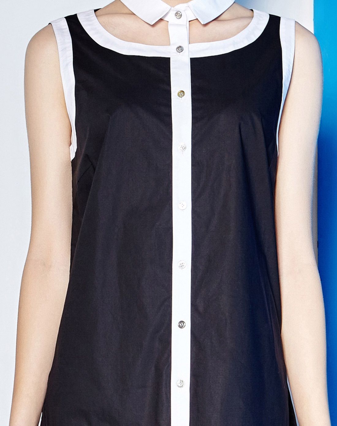 ml 女款黑白拼接衬衫