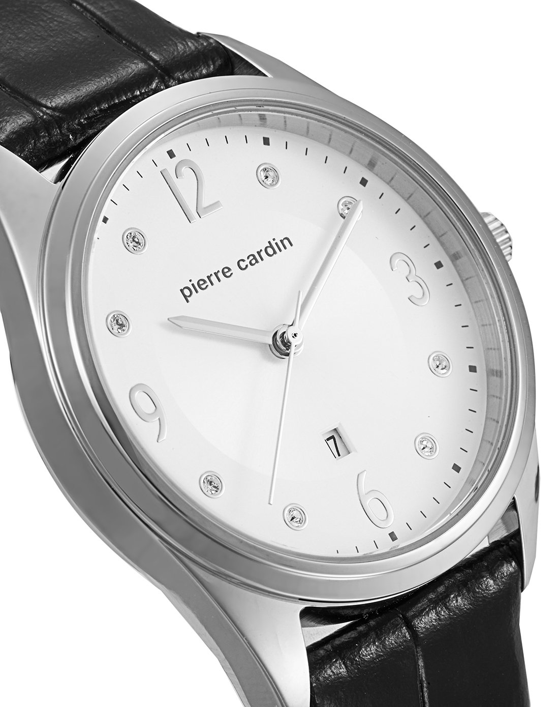 pierre cardin女款时尚水晶日历皮带石英腕表
