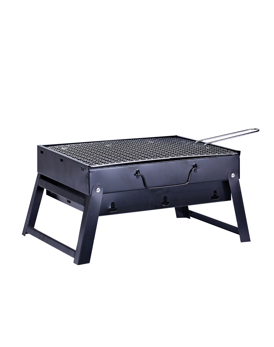 加厚木炭碳烧烤架 黑色野餐烧烤炉 便携可折叠