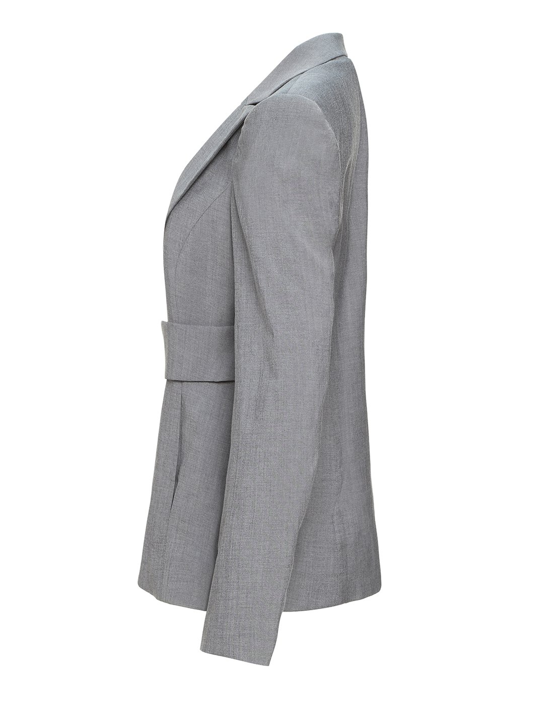 emporio armani女款灰色搭带设计羊毛混纺西服