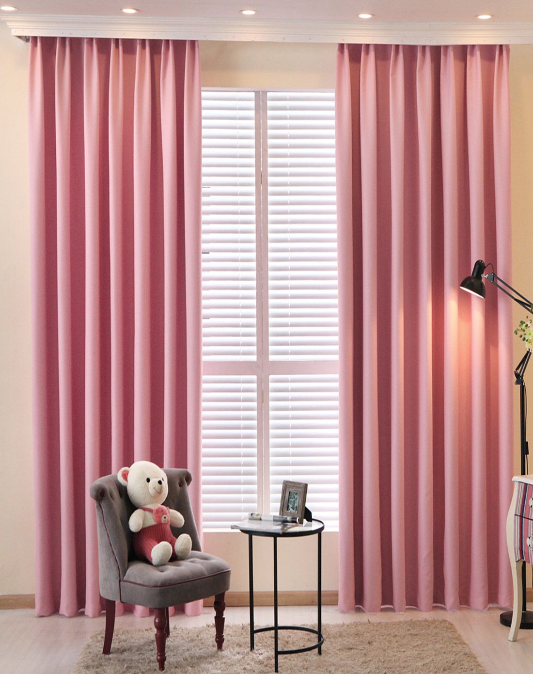 曼彻斯特全物理90%遮光窗帘粉色2.6*2.6*2片挂钩 共5.2米