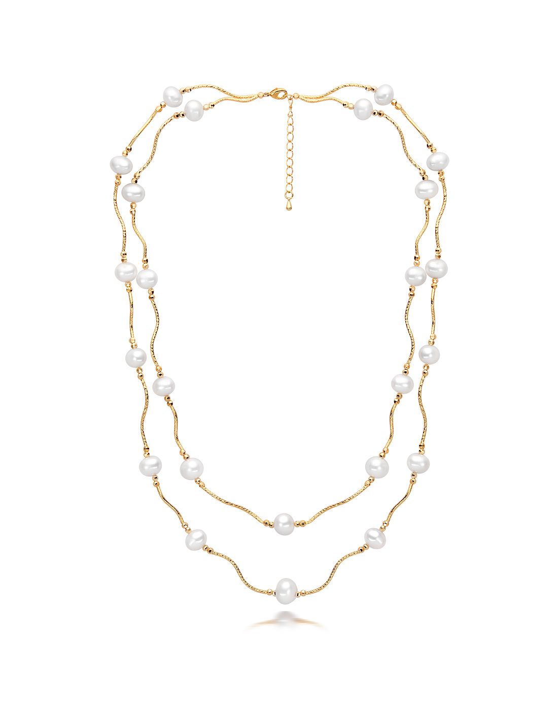 高端大气双排长款珍珠项链唯品会专供
