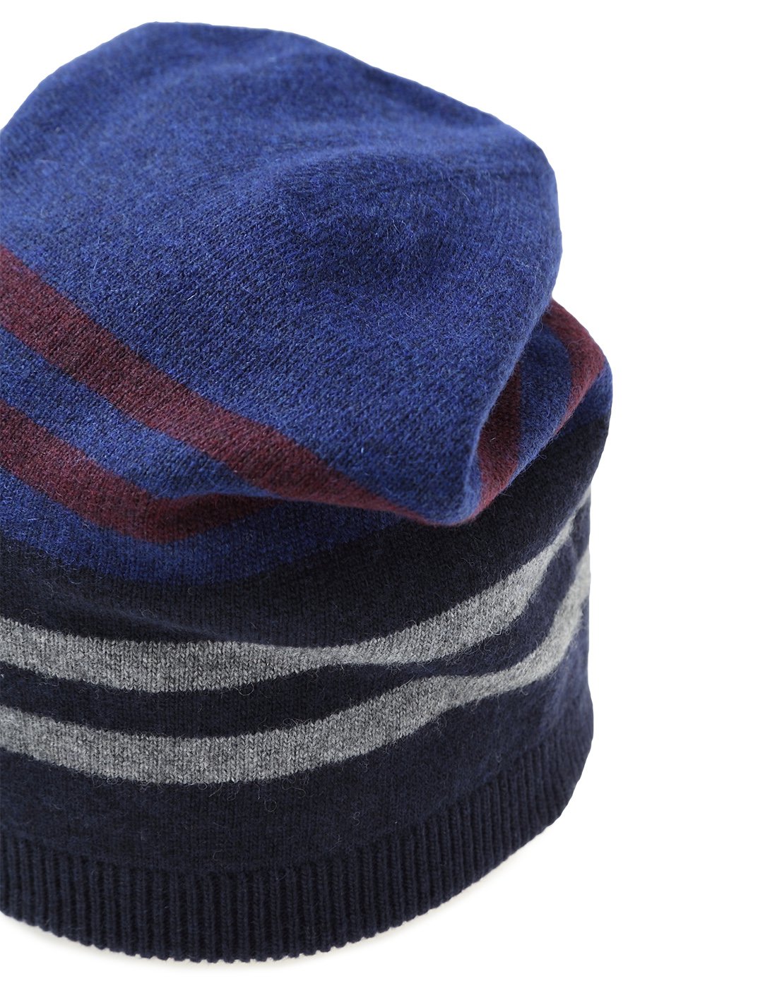 benetton 男款羊毛混纺条纹帽子