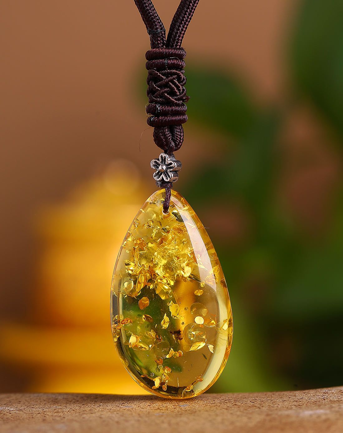 昊天琥珀金色年华金珀项链附证书h1509a0425_唯品会