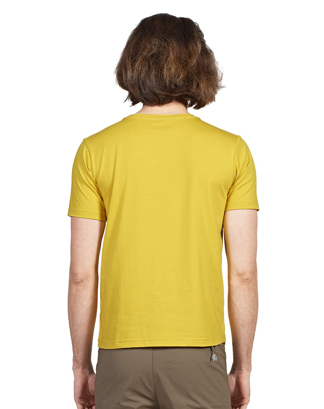 吸湿透气 男款橄榄黄t恤衫