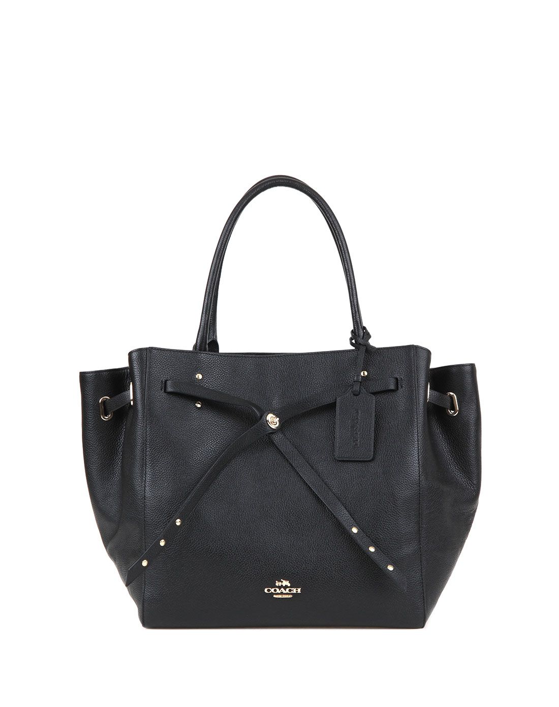 coach包包及配件专场女士黑色纯皮铆钉纽锁蝴蝶结大包888067744897