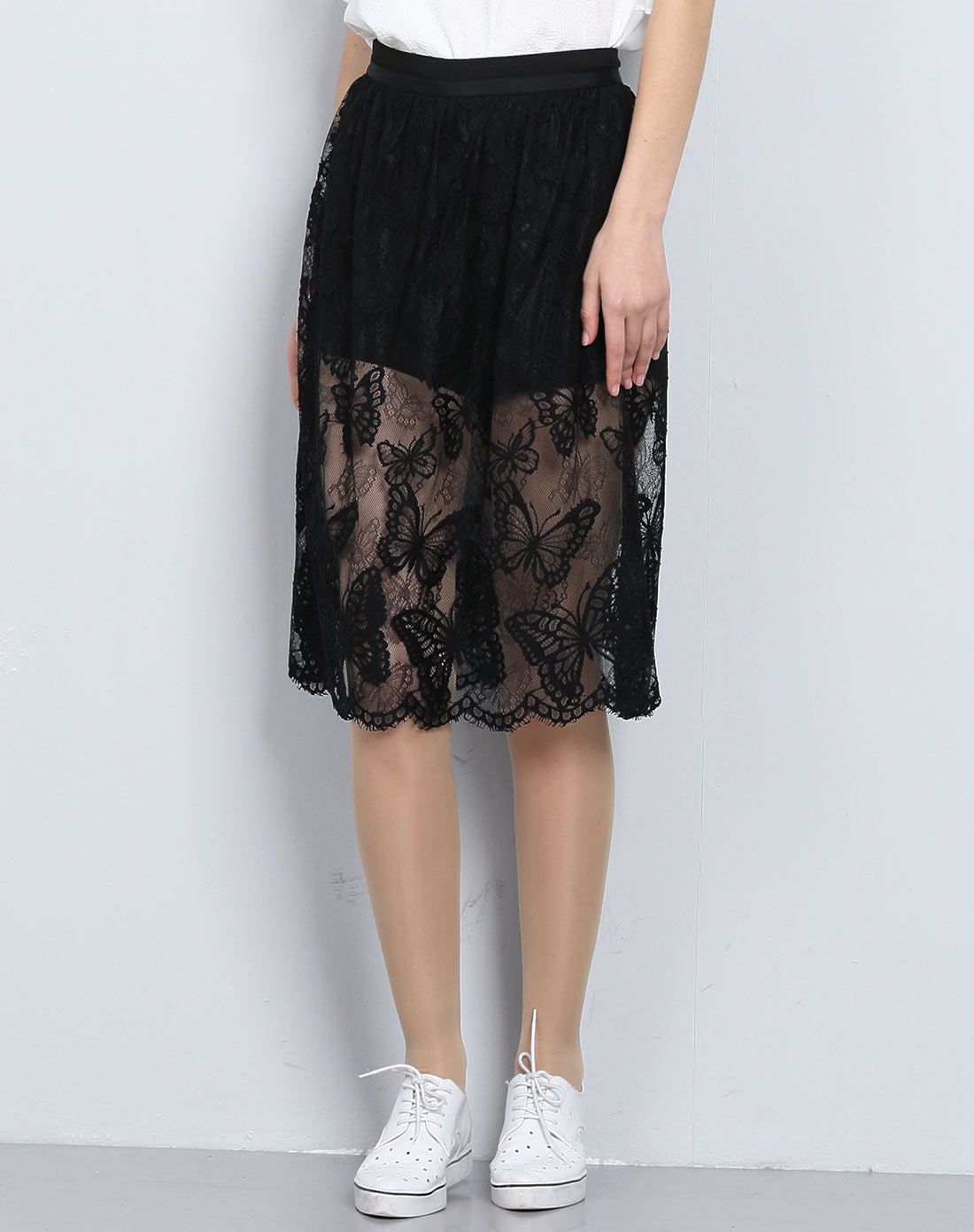 透视蕾丝裙裤
