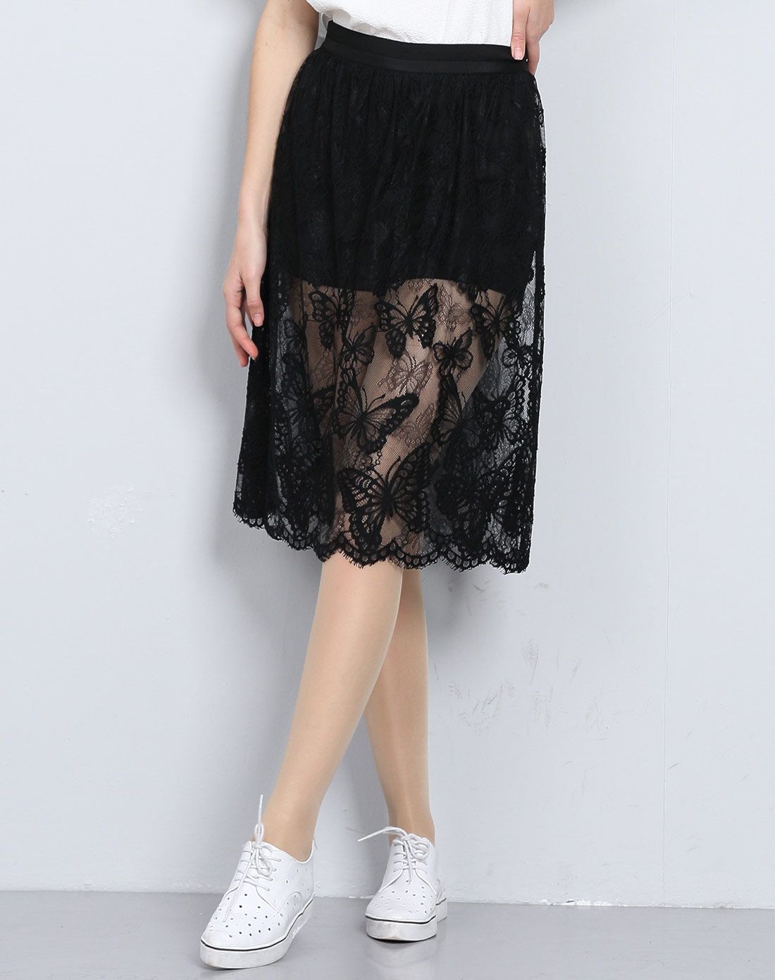 透视蕾丝裙裤