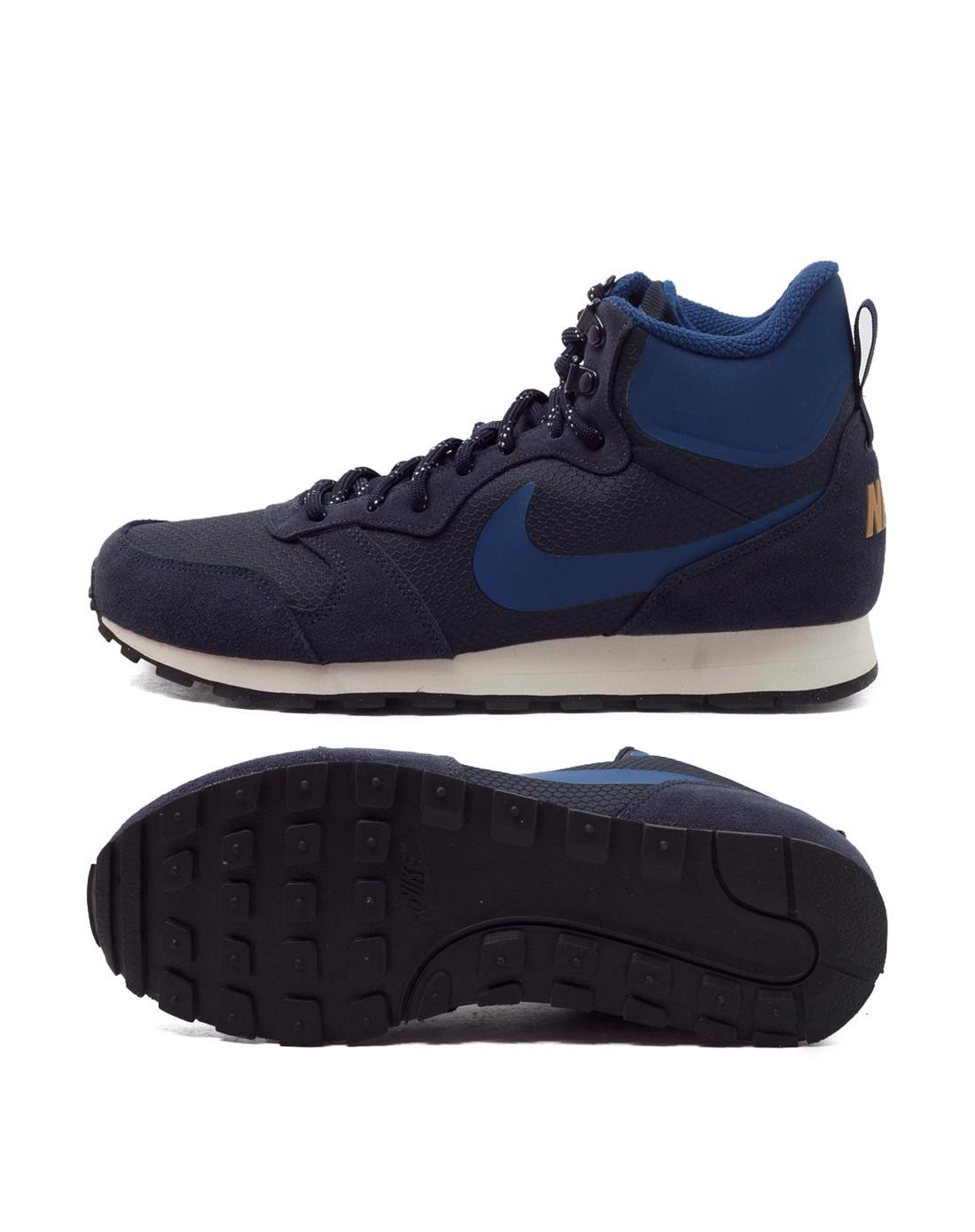 耐克nike md runner 2 mid prem 男款藏青蓝色运动鞋