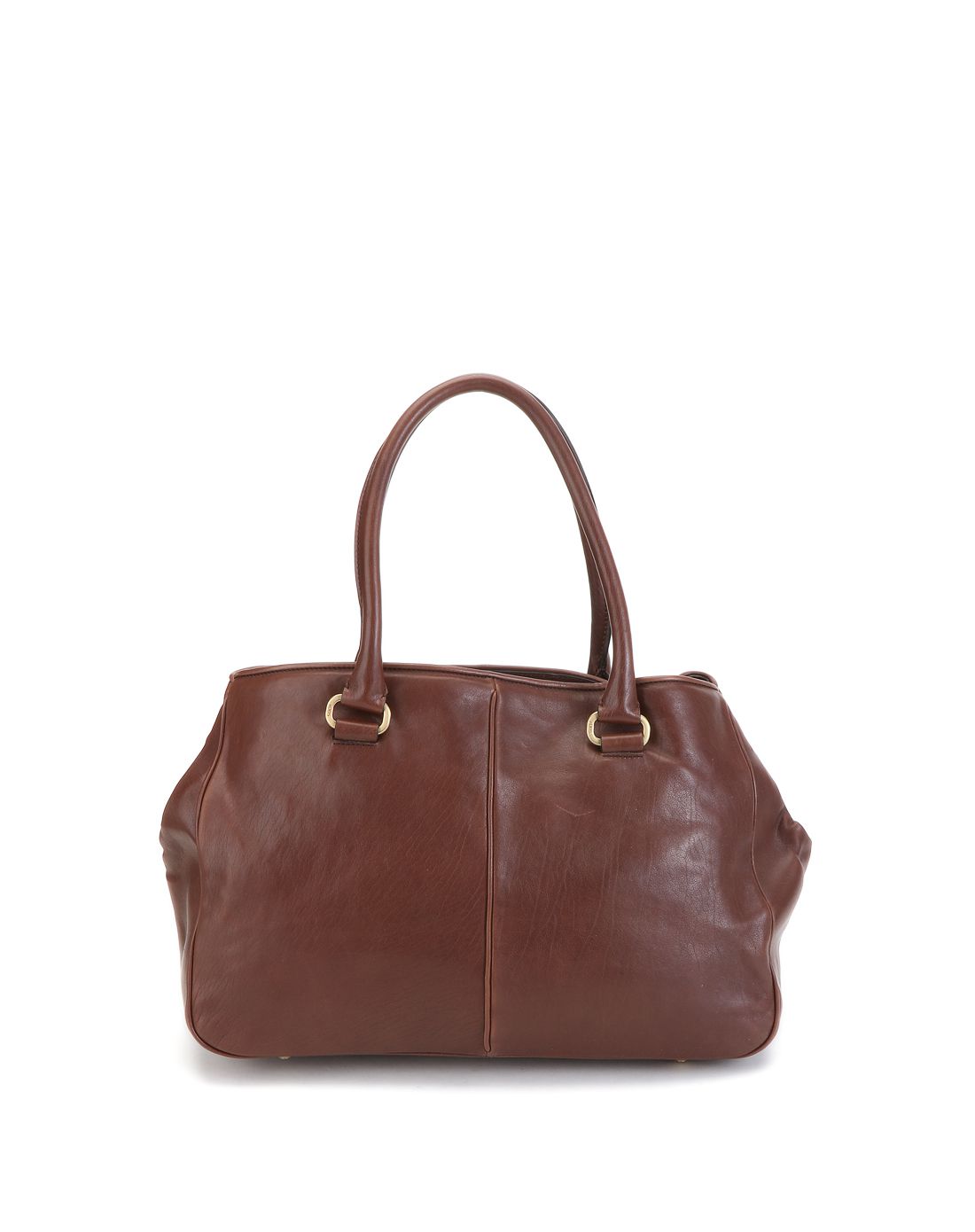 signature系列女士深褐色牛皮革手提包