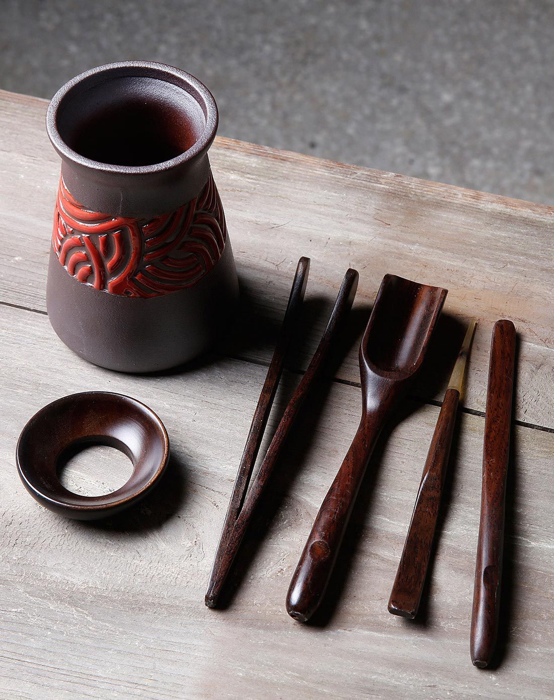 日本竹野吾家名师茶具专场竹野吾家 日本茶道 包含六君子 褐红
