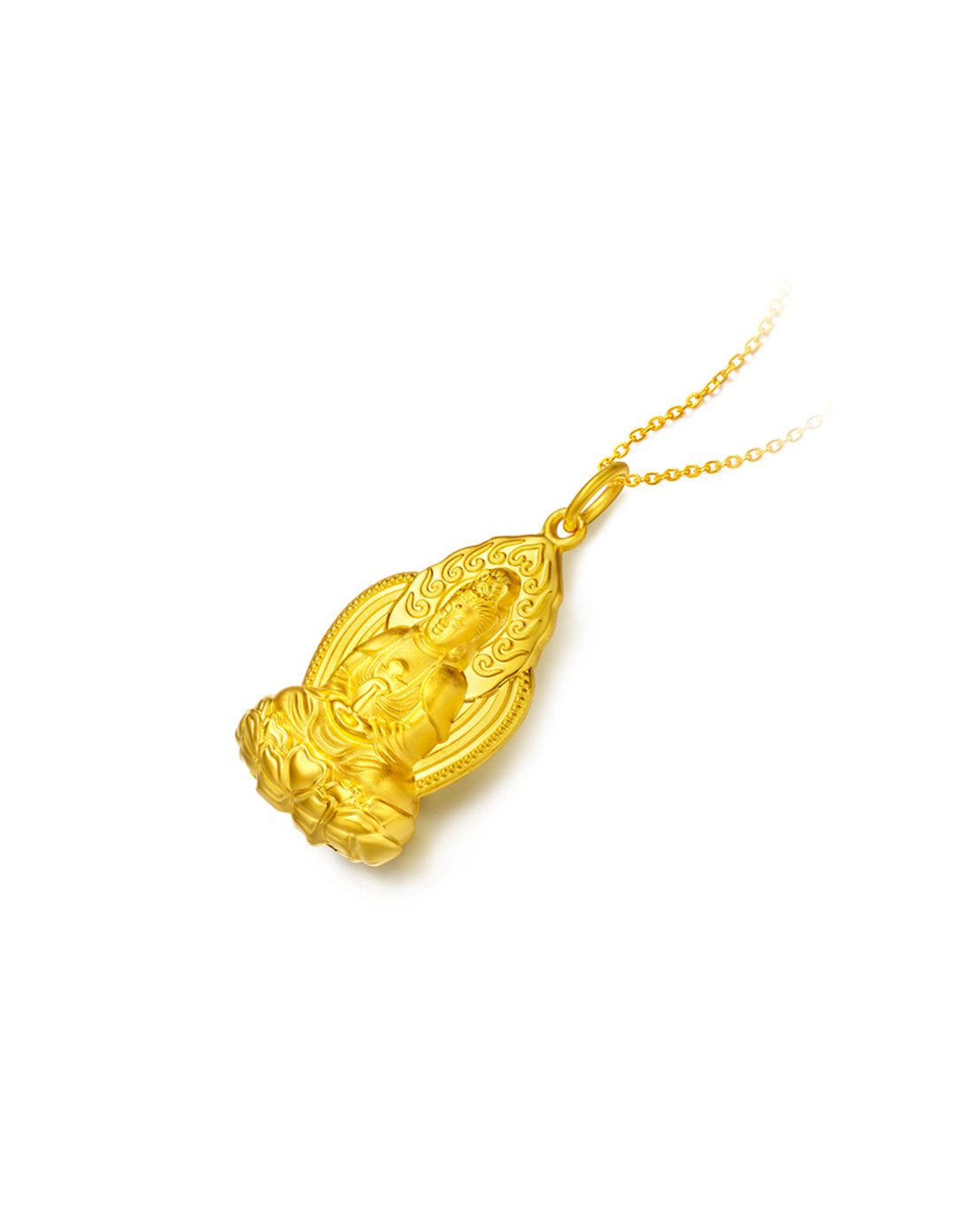 周大福 首饰慈悲观音足金黄金吊坠(不含项链)(计价) 约6.2g